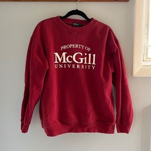 Property of McGill University Crew Neck Sweatshirt Size Large